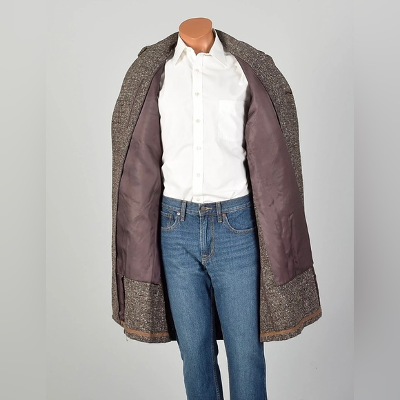 Vintage 1950s Tweed Overcoat by Curlee Clothes - Picture 2 of 16